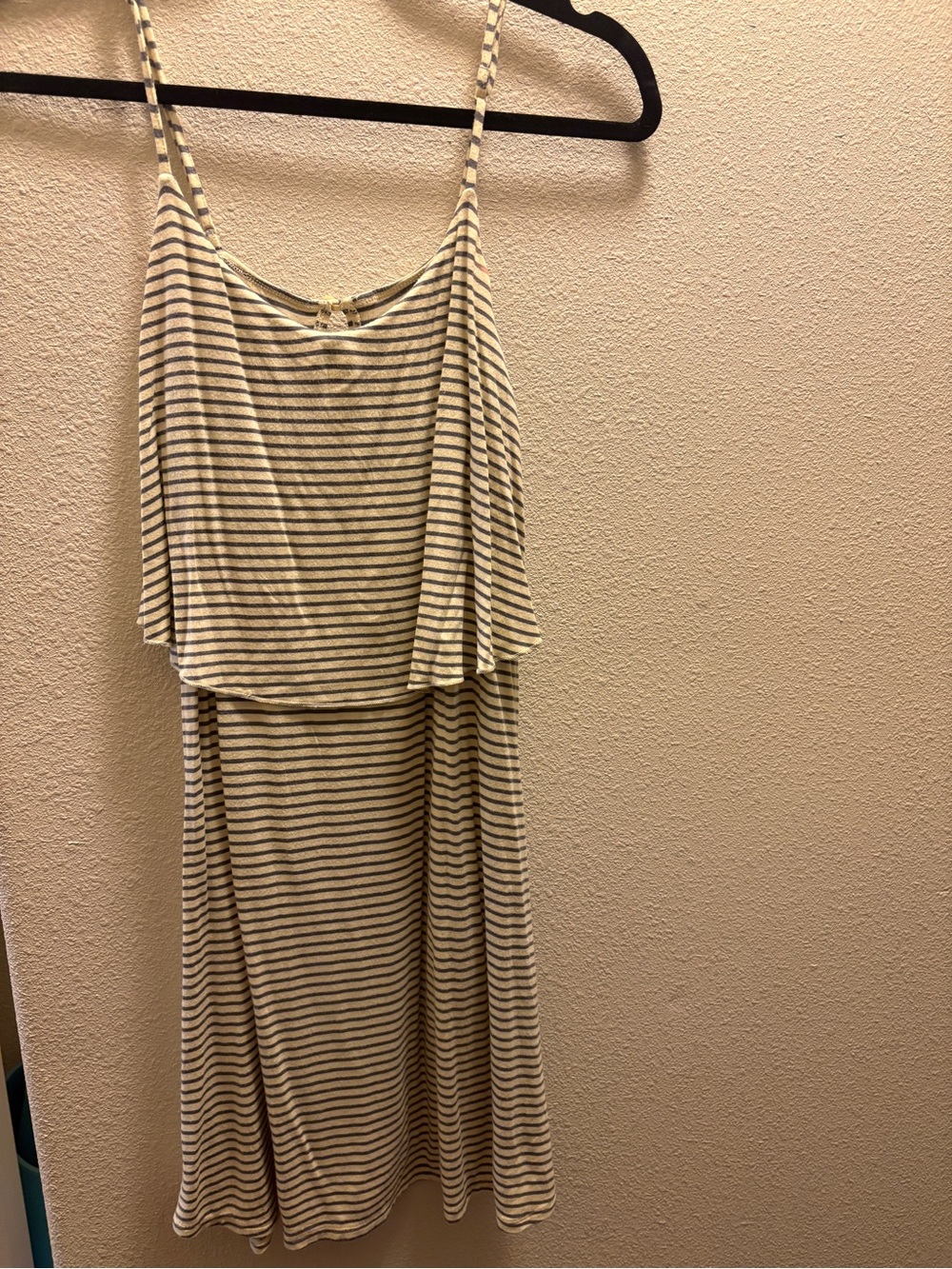 American Eagle Outfitters Yellow and Black Striped Spaghetti‑Strap Midi Dress